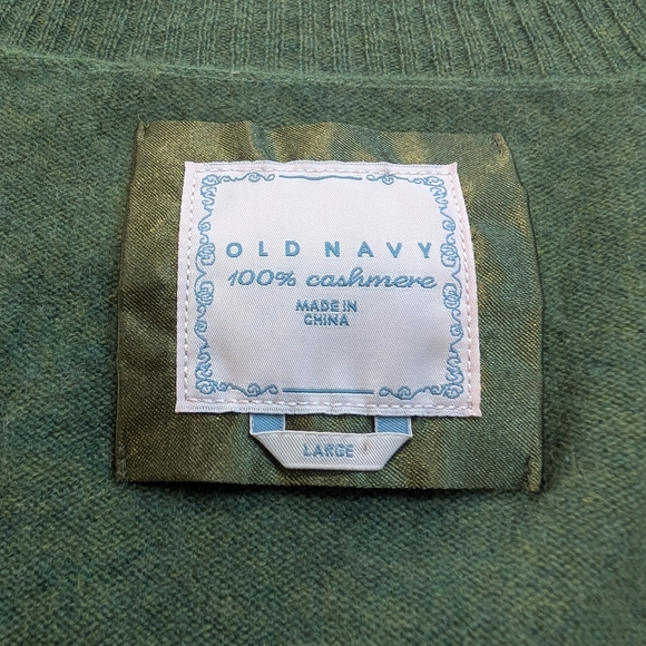 100% Cashmere Old Navy Women's Green Crew Neck Sweater - Picture 2 of 5